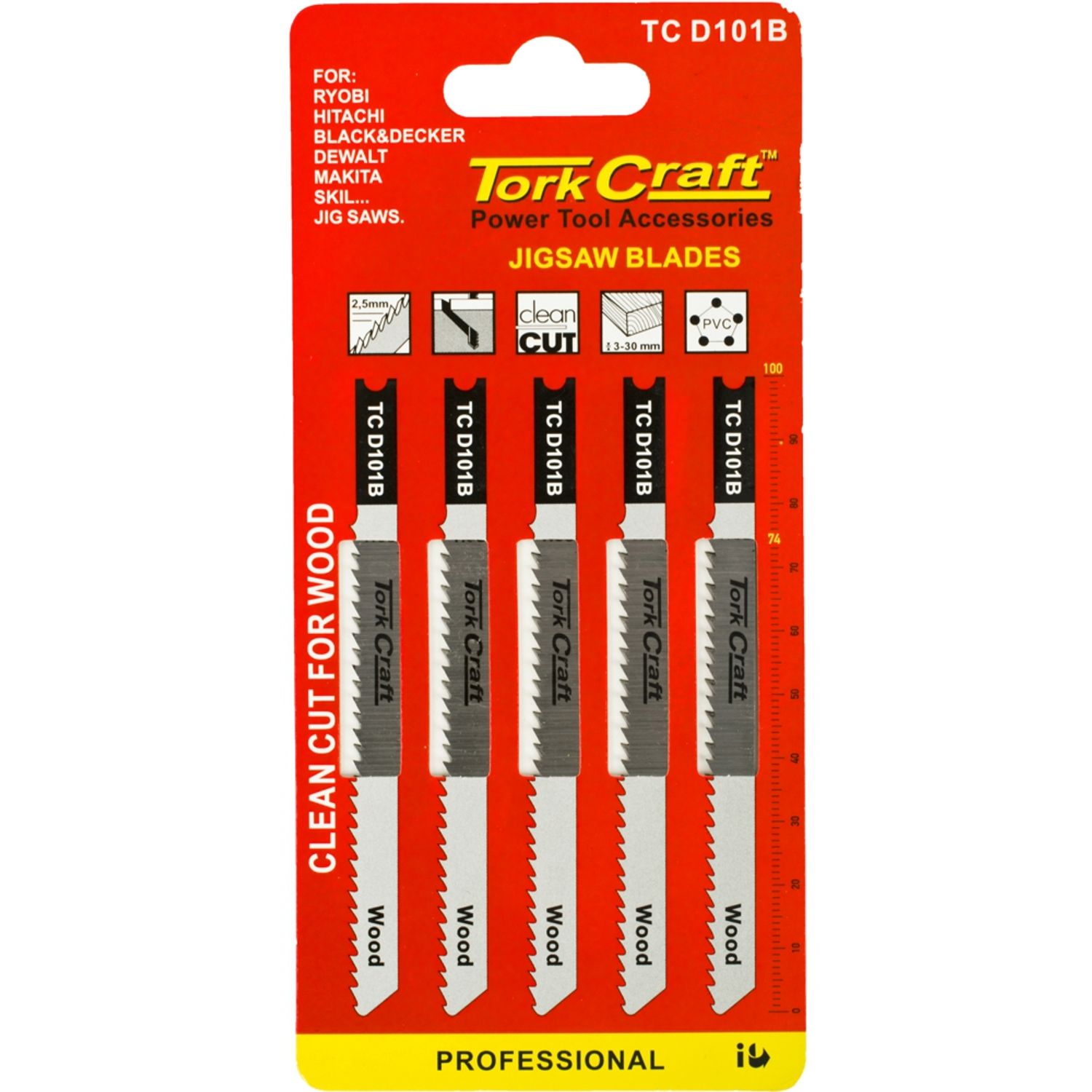 U-shank Jigsaw Blade 10tpi For Wood 2.5mm 5pc